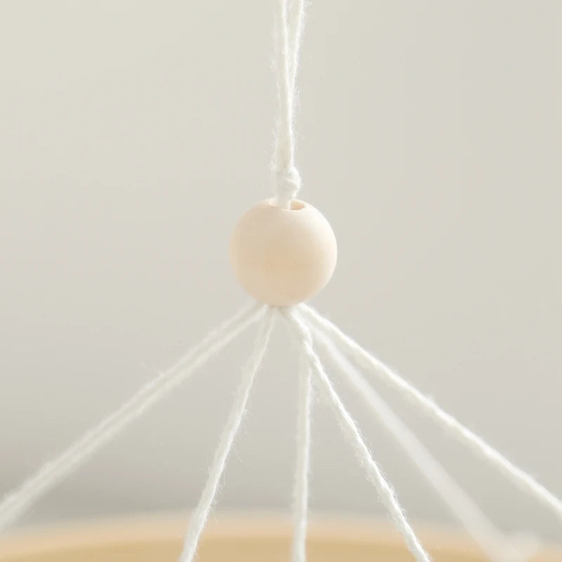 Wooden Crib Mobile Baby Bed Bell Rattle Toy Soft Felt Cartoon Bear Mobile bracket Newborn Music Box Bed Bell Hanging Bracket Toy