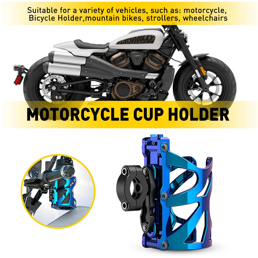 Universal Motorcycle Cup Holder | Adjustable Drink & Water Bottle Mount for Bikes and Scooters