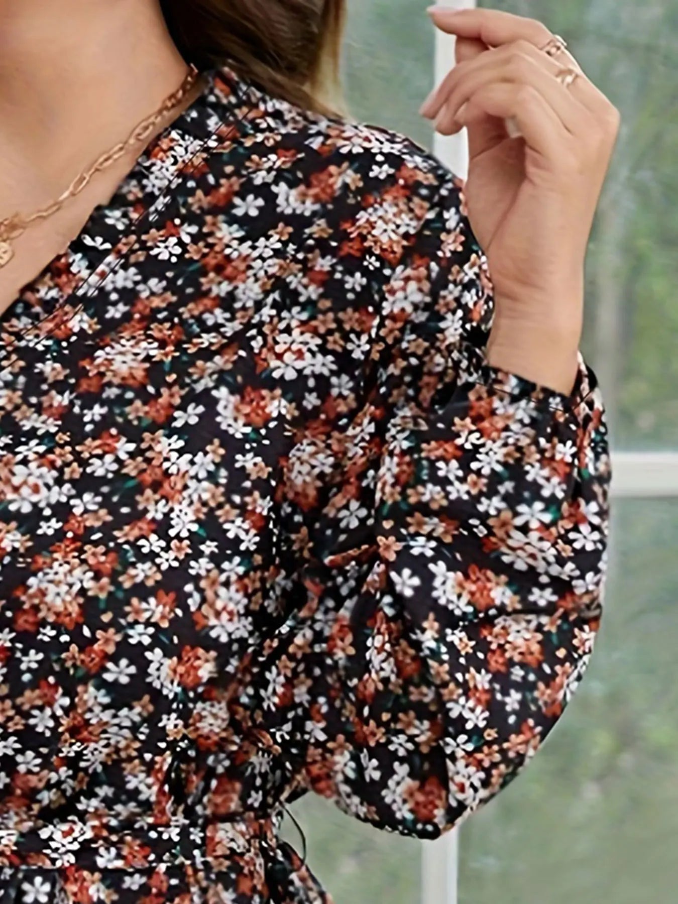 Women’s Plus Size Floral Open-Front Shirt – Prairie Chic Lightweight Blouse (1XL–5XL)