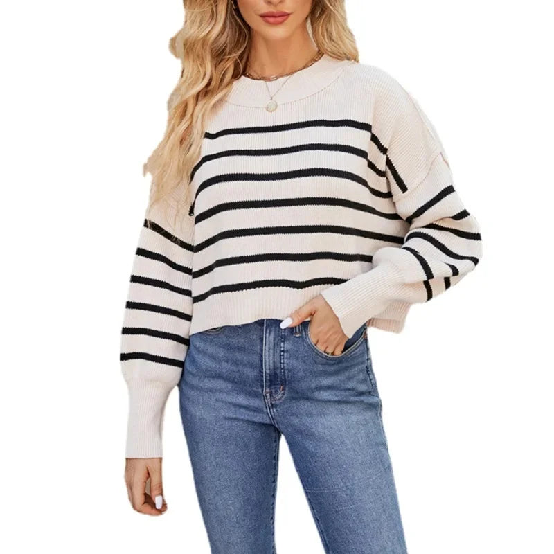 Women’s Solid Color Knit Sweater – Elegant Pullover, Soft Cozy Knitwear Top (Season’s Best Seller)
