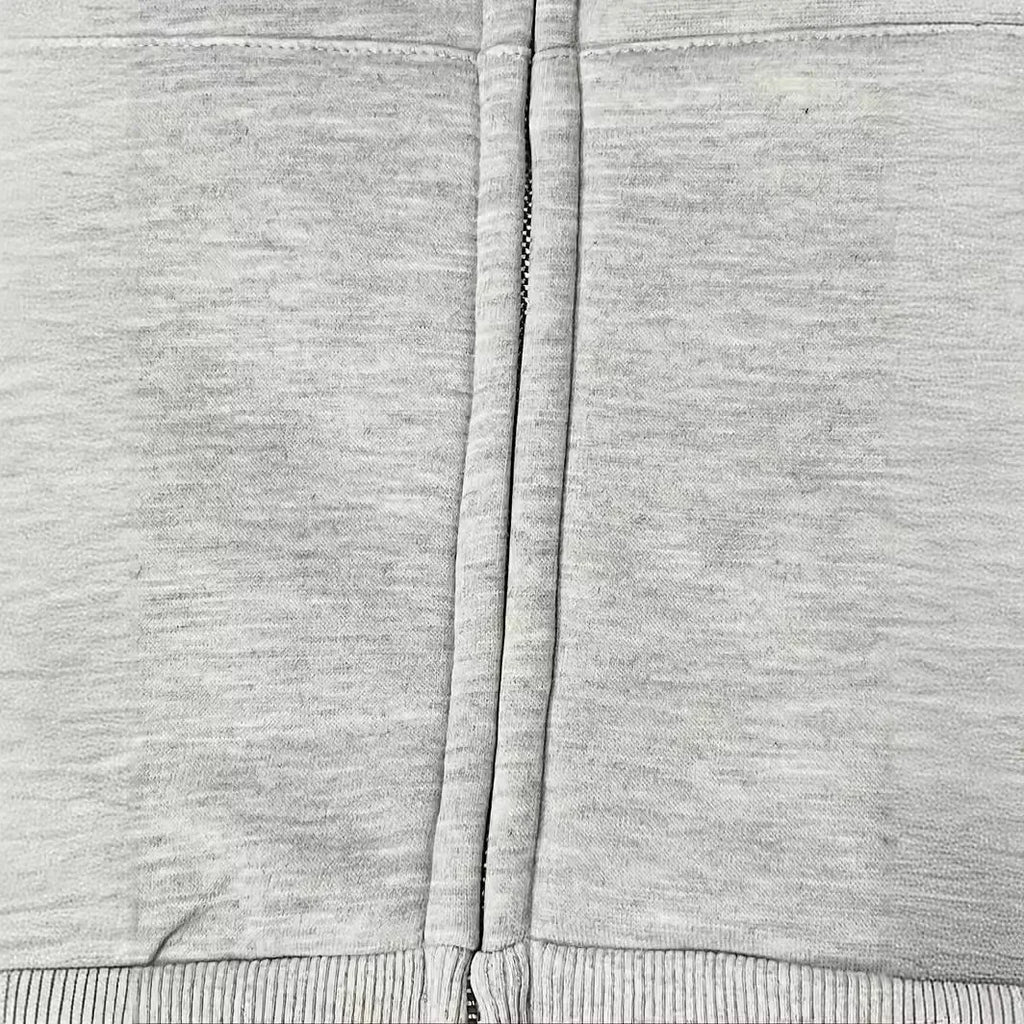 Plus Size Thick Zip-Up Hoodie Coat – Ribbed Pocket Sweatshirt Jacket