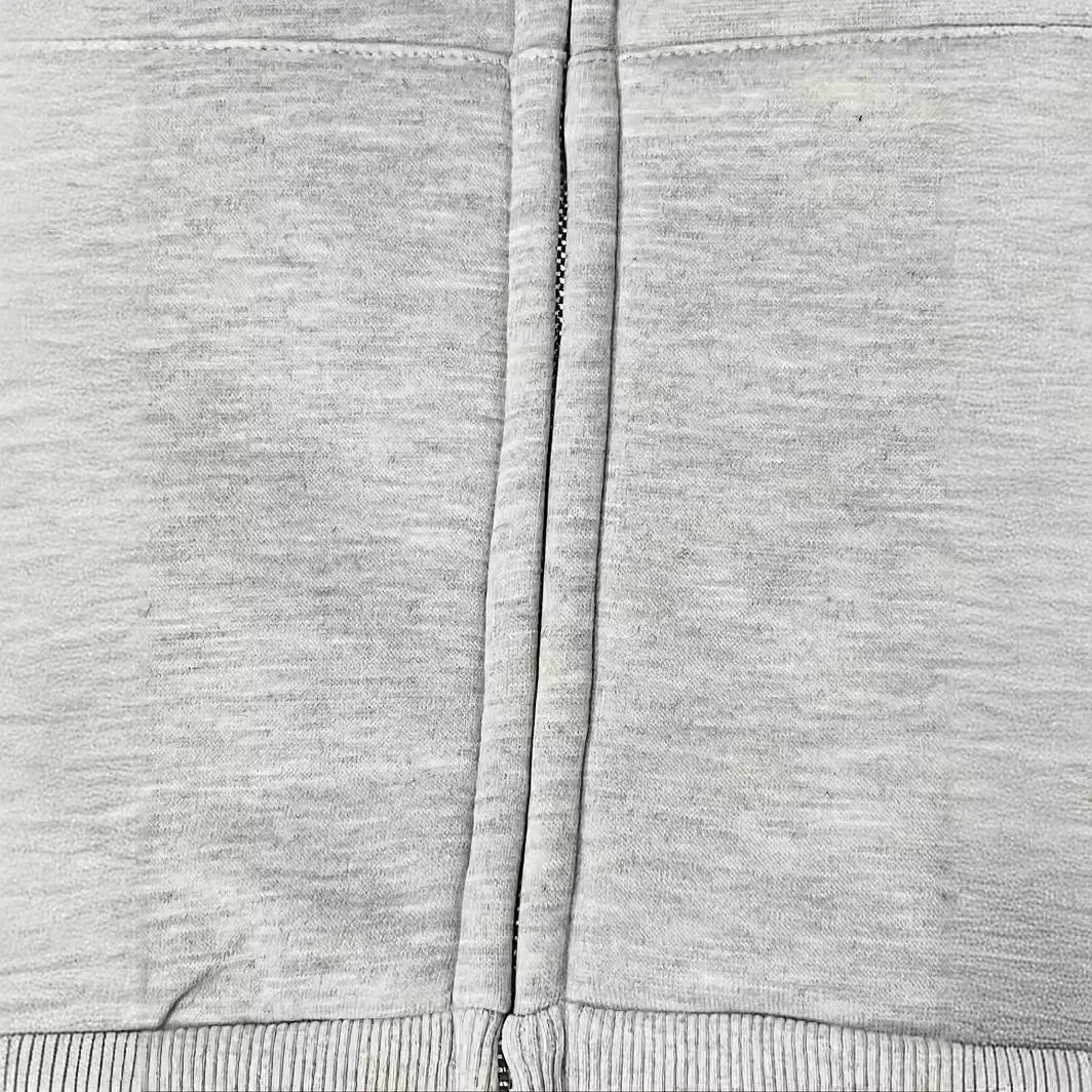 Plus Size Thick Zip-Up Hoodie Coat – Ribbed Pocket Sweatshirt Jacket