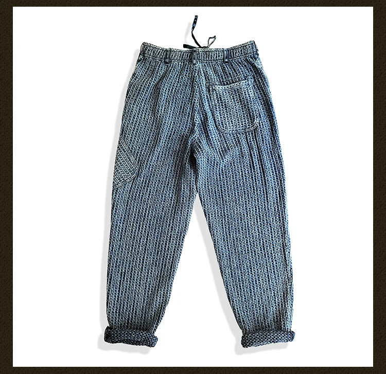 Men's Tapered Pants Retro Japanese Style Small Footed Trousers Cargo Pants Streetwear Men Clothing Vintage Mens Workwear Jeans