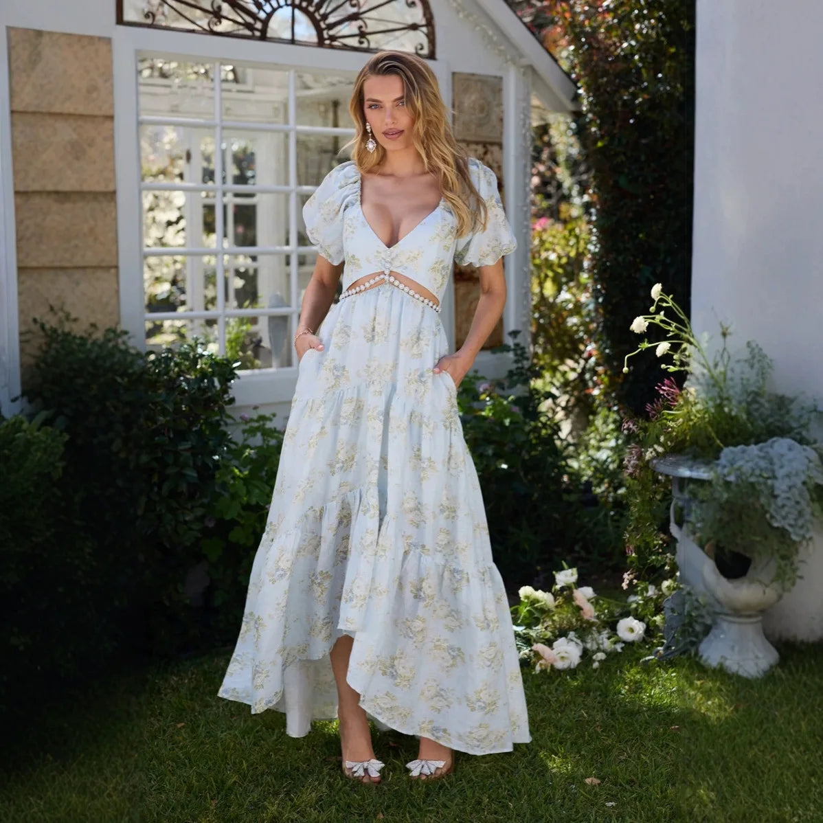 Giyu Sexy Pearl Evening Club Party Dresses Women Summer Dress Elegant Spaghetti Strap Backless Lace Up Maxi Long Ruffles Robe