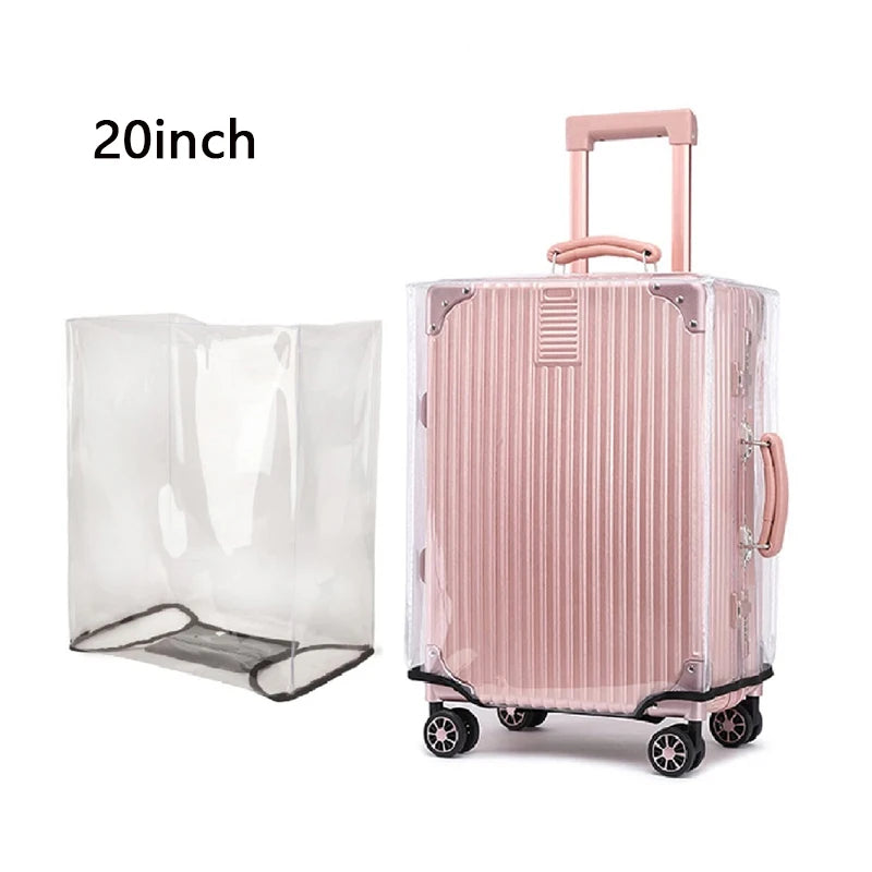 1PC PVC Luggage Cover Transparent For Travel Protective Luggage Case With Handle Dustproof Waterproof Practical Design