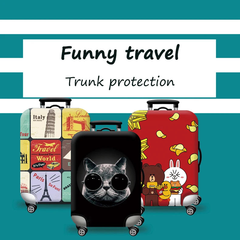 Hot Thick Elastic World Luggage Protective Cover Zipper Suit for 18-32 Inch Bag Suitcase Covers Trolley Cover Travel Accessories