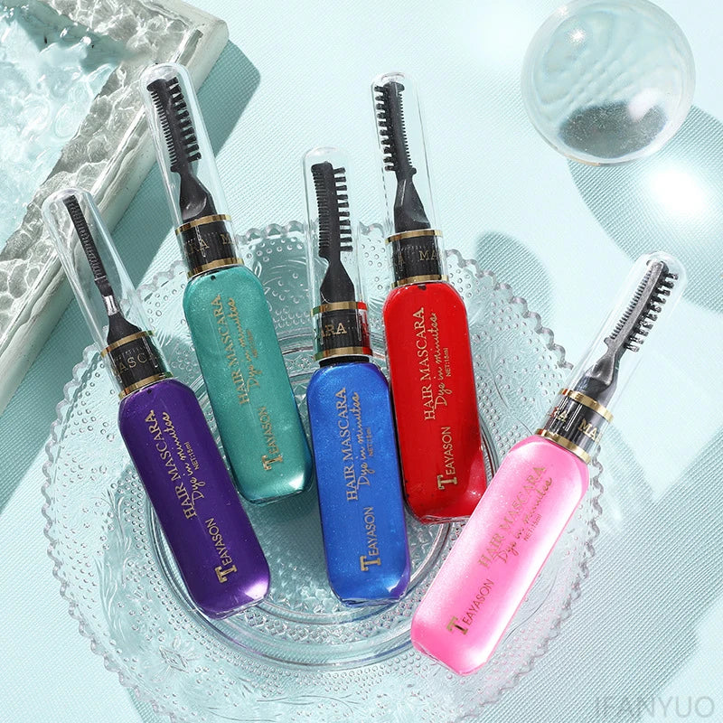 13 Colors One-off Hairs Color Disposable Hair Coloured Mascara Beauty Tool Washable Non-toxic DIY Hair Wax Blue Grey Purple