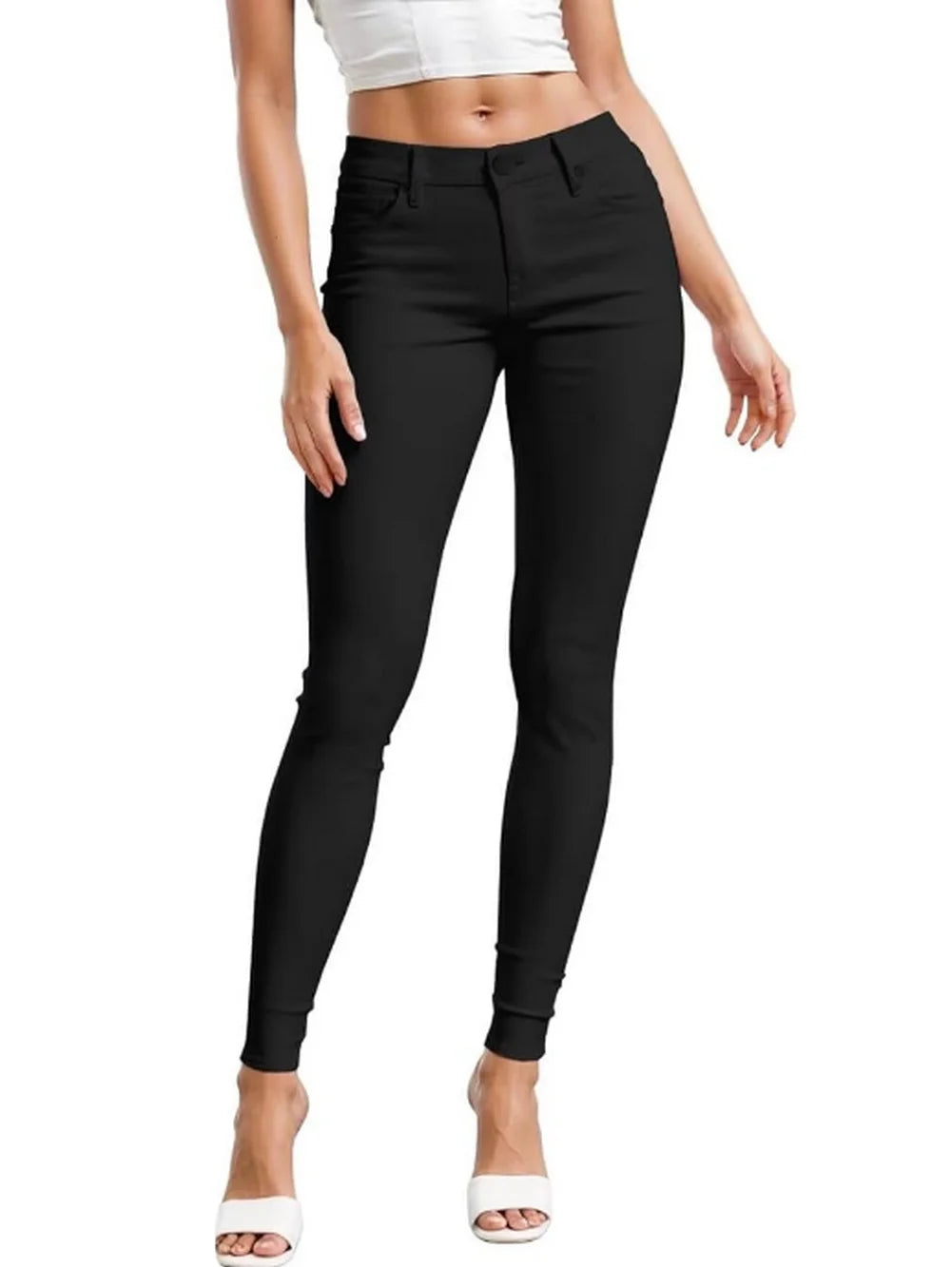 Women Color Pants Tapered Leg  Skinny Stretch Slim Jeans Skinny Trousers  Pockets  for Daily ouc073