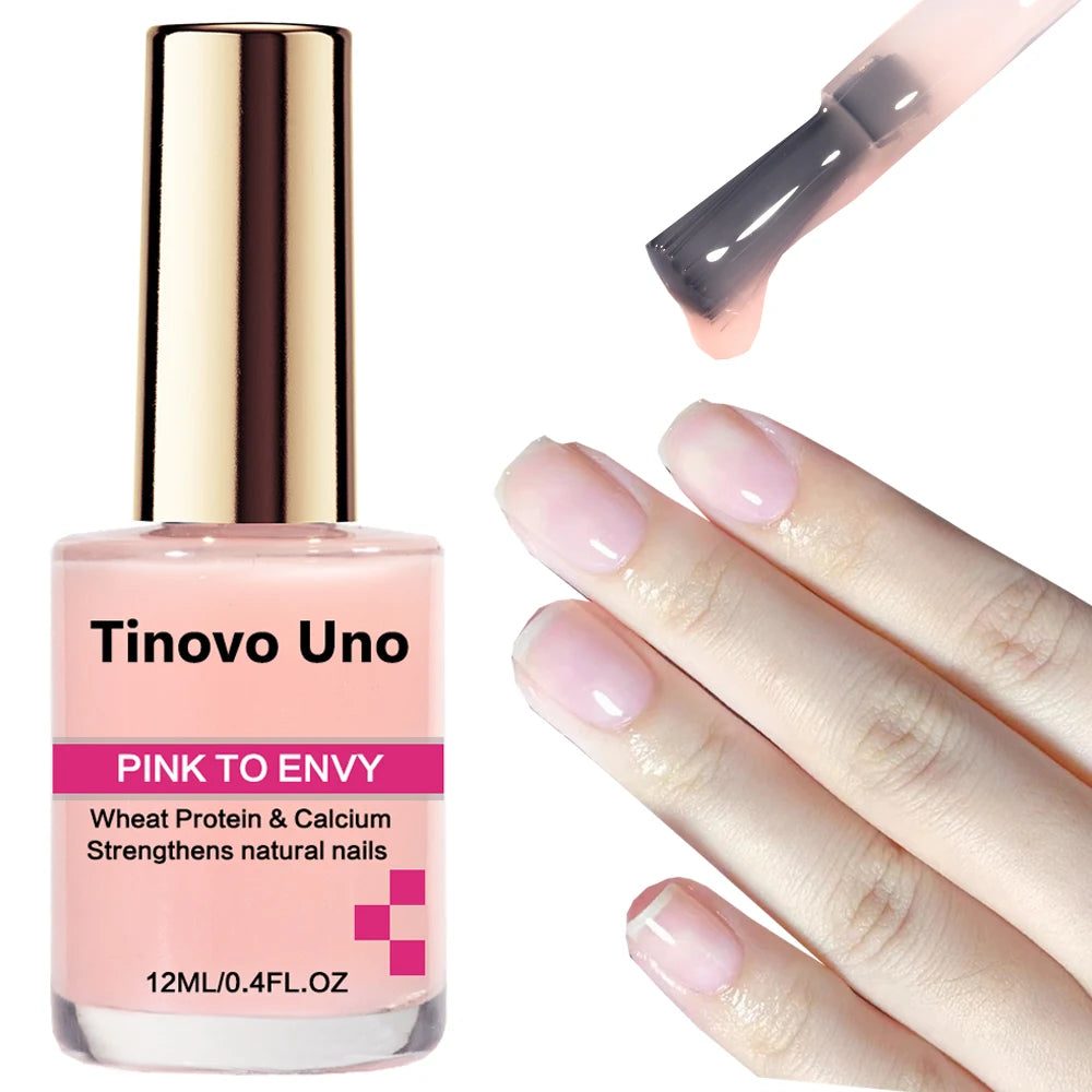 Tinovo Uno Nail Polish Metallic Rose Gold Nail Strengthener Fast Drying Mirror Normal Nails Lacquer Varnish for Manicure Nailart