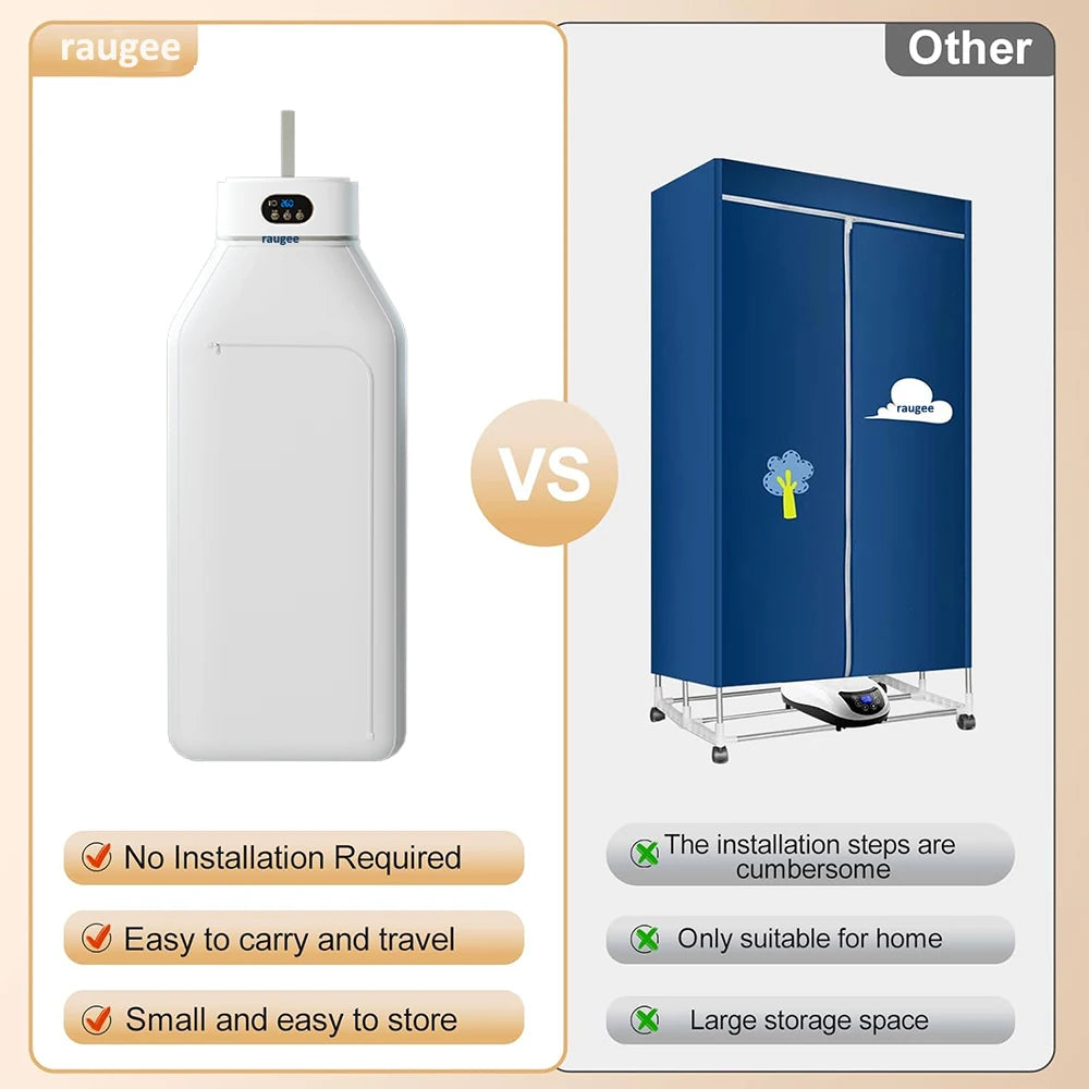 Portable Clothes Dryer Folded Electric Clothing Dryer Multifunctional Intelligent Timed Warm Laundry Dryer with Remote Control