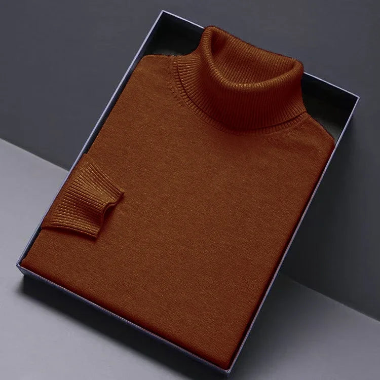 Animal Game Turtleneck Knitwear Luxury Men's Sweater Long Fit Pullover Sweaters Solid Color Men Streetwear Warm Cold Blouse