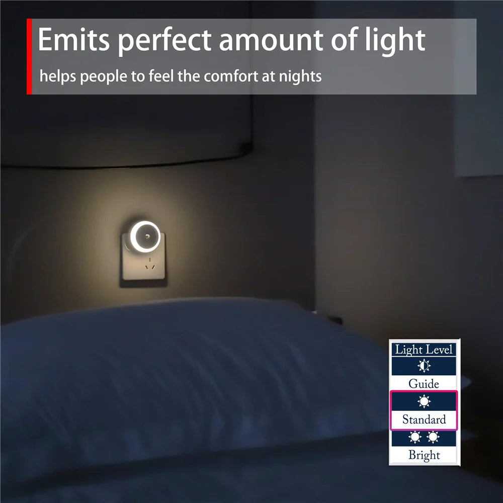 RXSFY Dusk-to-Dawn Plug-In LED Night Light (Auto-Dim)