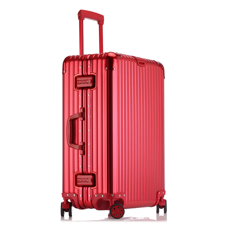 All-aluminum magnesium alloy telescopic suitcase 24-inch luggage business travel case metal combination lock bag 20-inch carry-o