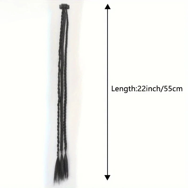 Synthetic Wig Braids Boxing Braid Dreadlocks Clip In Hair Extension Black Blonde Dirty Braids Boxer Braid Hairpieces For Women