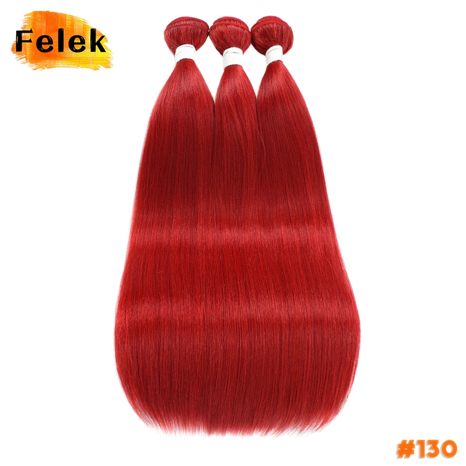 1Pc Straight Hair Bundles Synthetic Natural Hair Weaving 613 Blonde Bundle Hair Extensions Ombre Red Brown Weave Long Fiber Hair