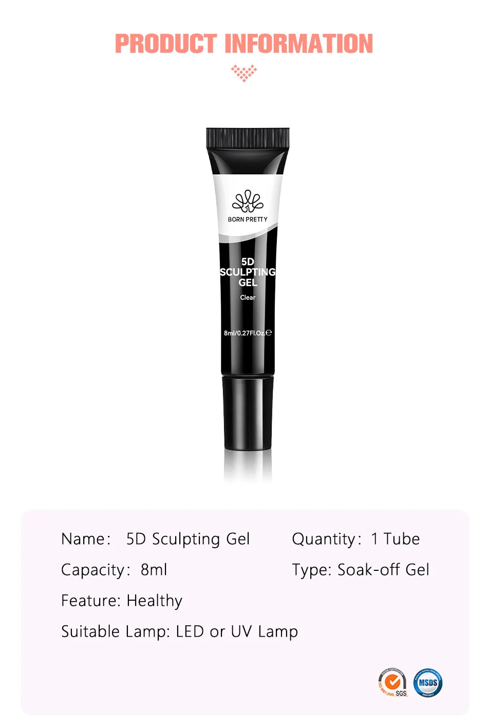 BORN PRETTY 5D Sculpting Nail Gel (8ml) – Emboss & Carve 3D Designs