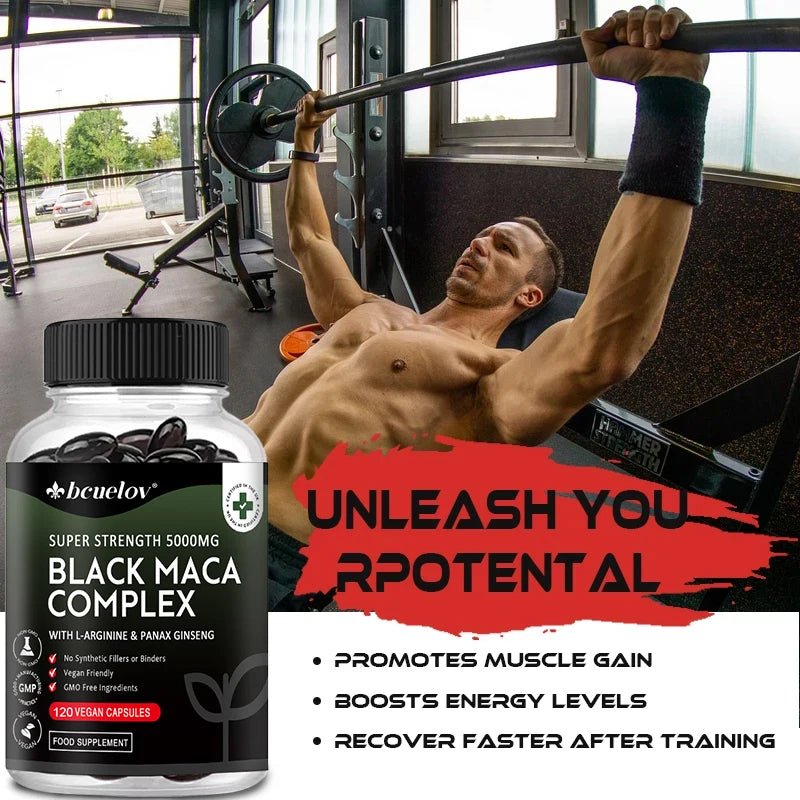 SOOMIIG Black Maca & Ginseng — Energy, Endurance & Performance (120 Capsules)