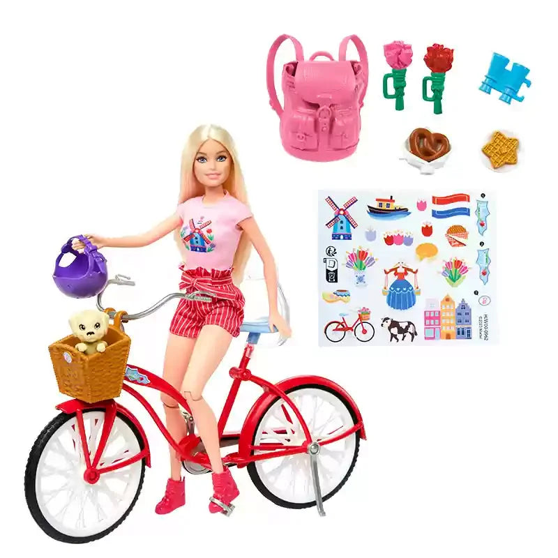 Original Barbie Afternoon Cycling Set | Fashion Doll & Bike Dress-Up Play Scene Toy