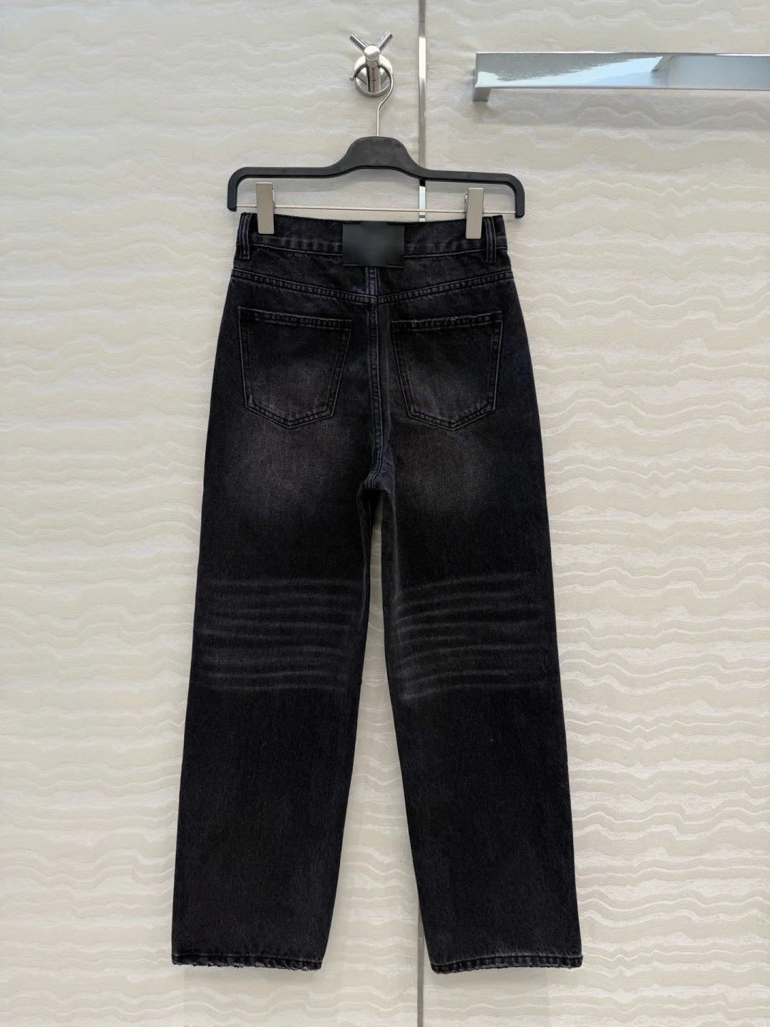 Vintage Washed Straight Leg Jeans High Waisted Tapered Pants Retro Cat Claw Distressed Streetwear For Women