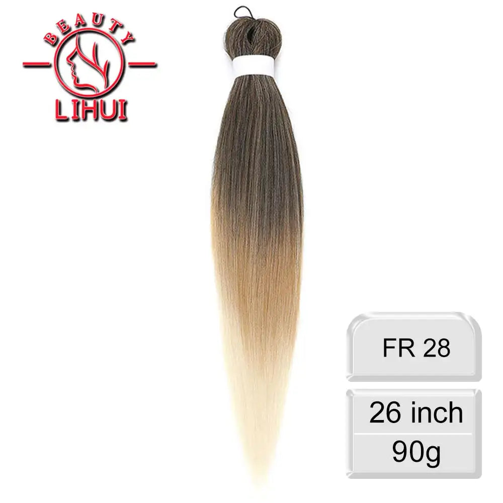 LIHUI Pre-Stretched Jumbo Braids — 26" 90 g Synthetic (Red/Pink, Frosted Colors)