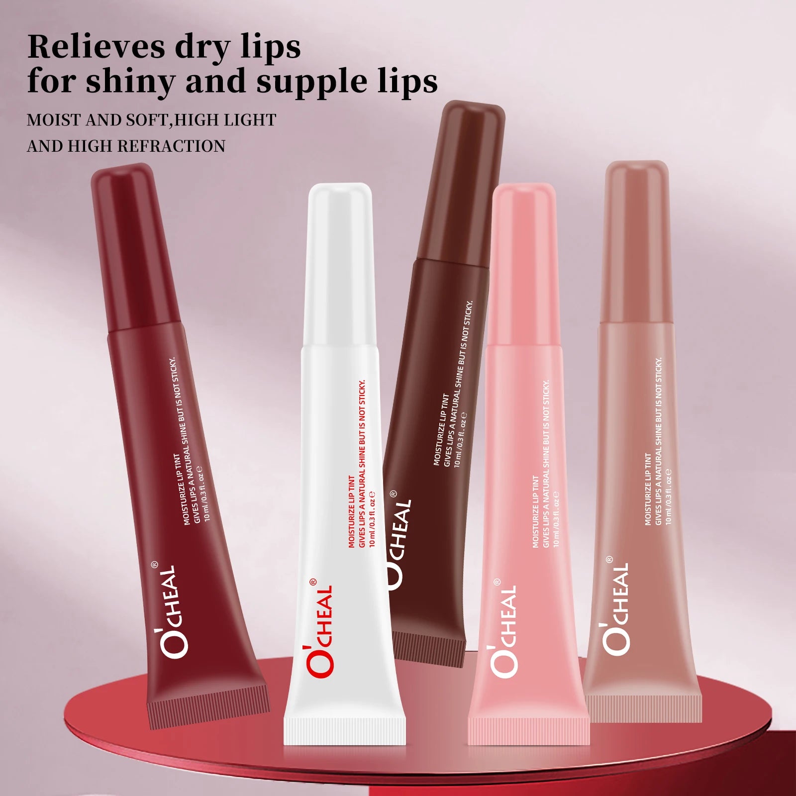 OCheal 5 colors Moisturizing Lip Mask Glaze Colored Lipstick Glass Colored Lip Gel Lip Balm Lipstick Lip Color Mouth Beauty