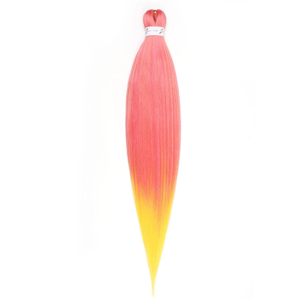 Pre-stretched Braids Hair Professional Itch Free Hot Water Setting Synthetic Fiber Ombre Yaki Texture Braid Hair Extensions