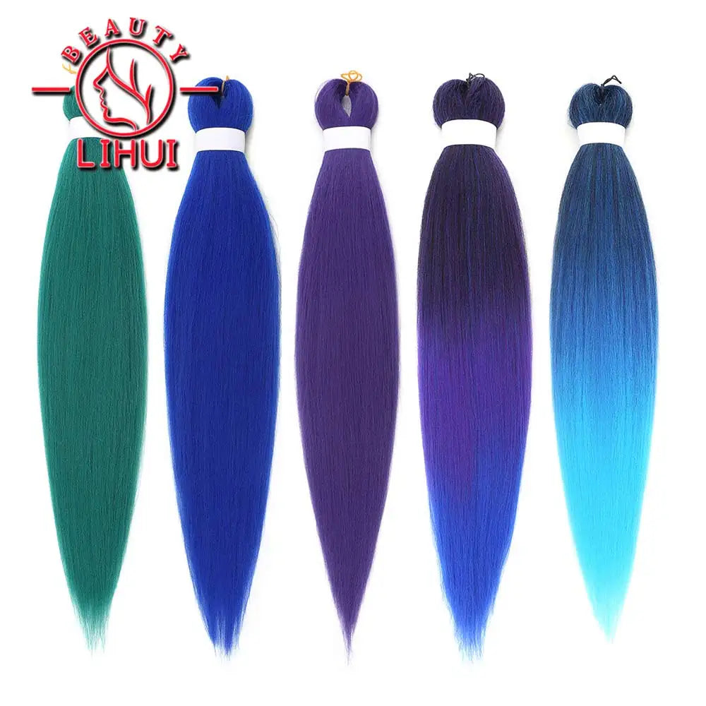 LIHUI Pre-Stretched Jumbo Braids — 26" 90 g Synthetic (Red/Pink, Frosted Colors)