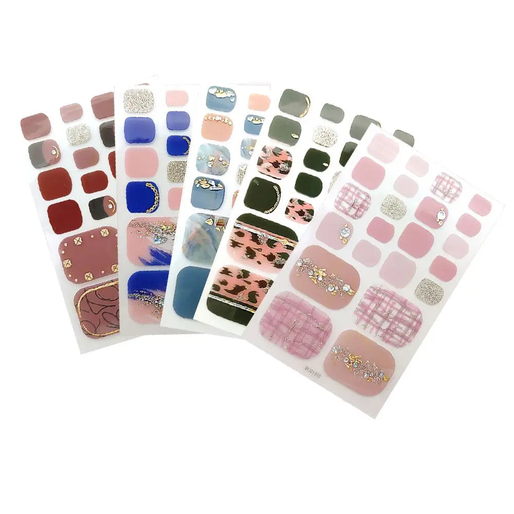 Beauty & Health False Nails Stripe Self-adhesive Waterproof Foot Decorations Manicure Decals Fresh Style Toe Nail Stickers