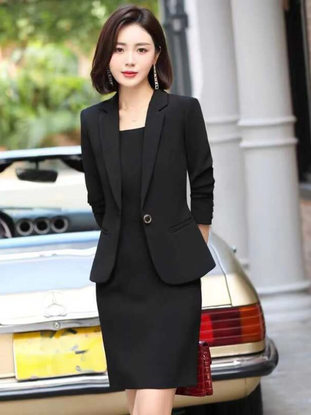 plus Size Profional Suit Set Dr Autumn Outerwear High Waist Slim Fit Two Piece Korean Sle Commute Faion Ensemble