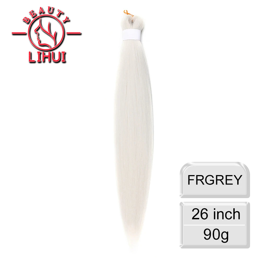 LIHUI Pre-Stretched Jumbo Braids — 26" 90 g Synthetic (Red/Pink, Frosted Colors)