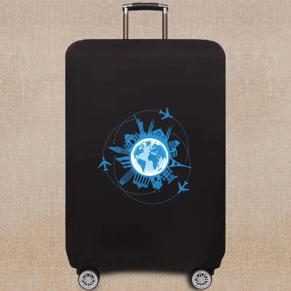 Travel Elastic Protective Cover Luggage Case Travel Global Pattern Series Luggage Cover 18-32inch Travel Accessories
