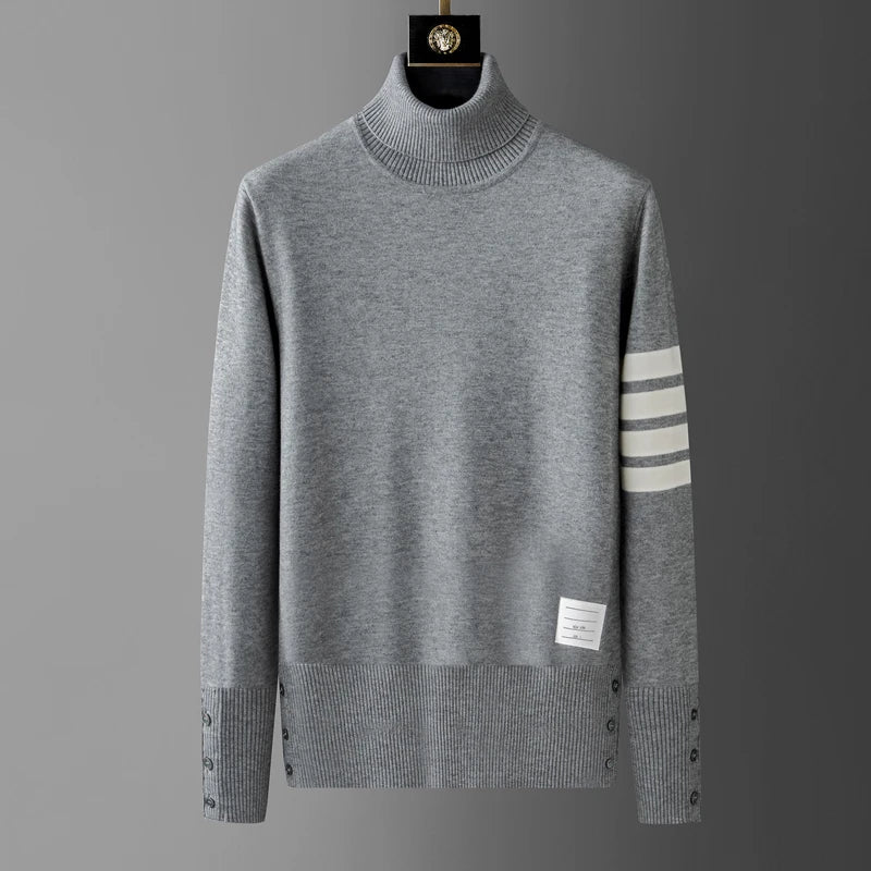 High end luxury brand sweater men personality trend ribbon striped round neck Knitwear autumn and winter Korean casual pullover