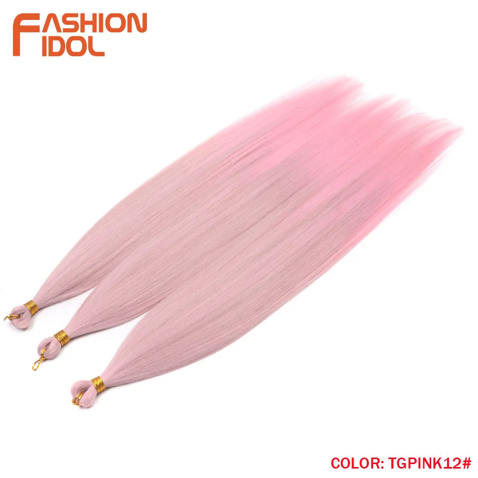 Ariel Straight Hair Bundles Crochet Braids Hair Synthetic 28 Inch 3PCS Braiding Hair Ombre Blonde Yaki Crochet Hair Extensions