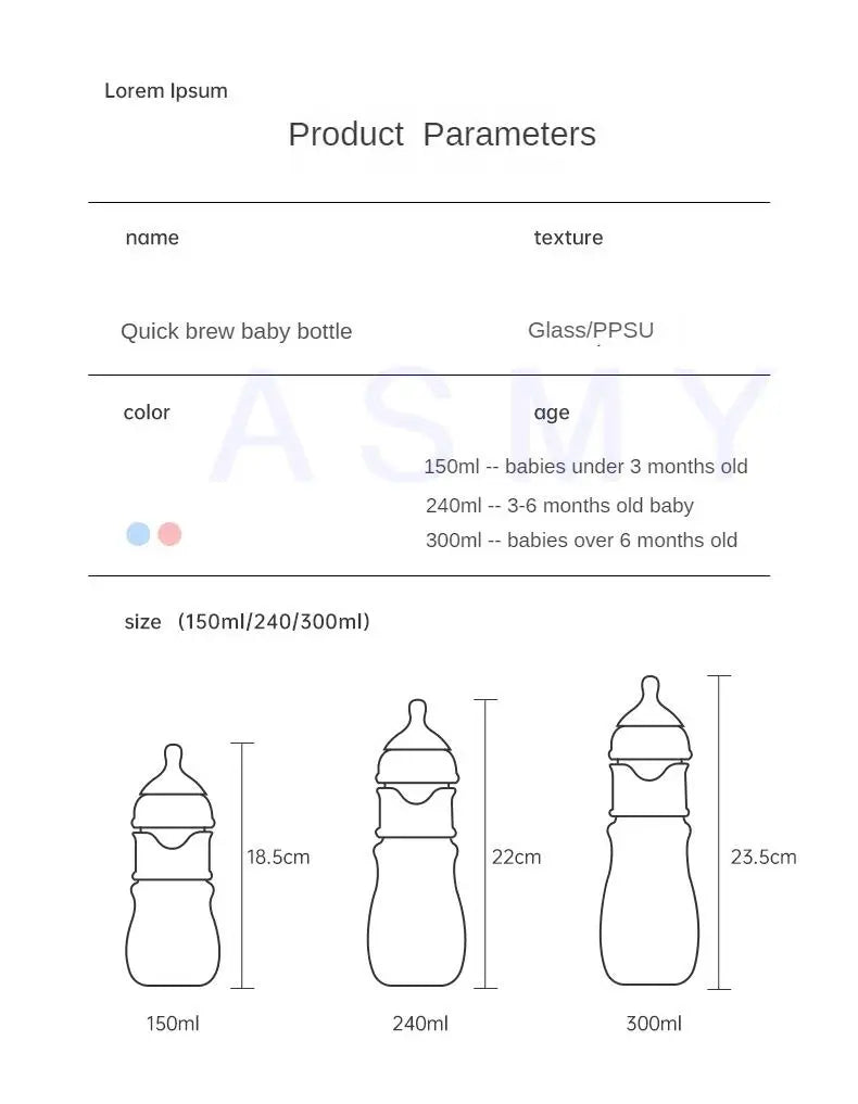 Dr.Green Newborn Baby Bottle Glass 150ml/240ml Wide Mouth Bottle Sealed isolation Fast milk filling Removable/Washable Bottles