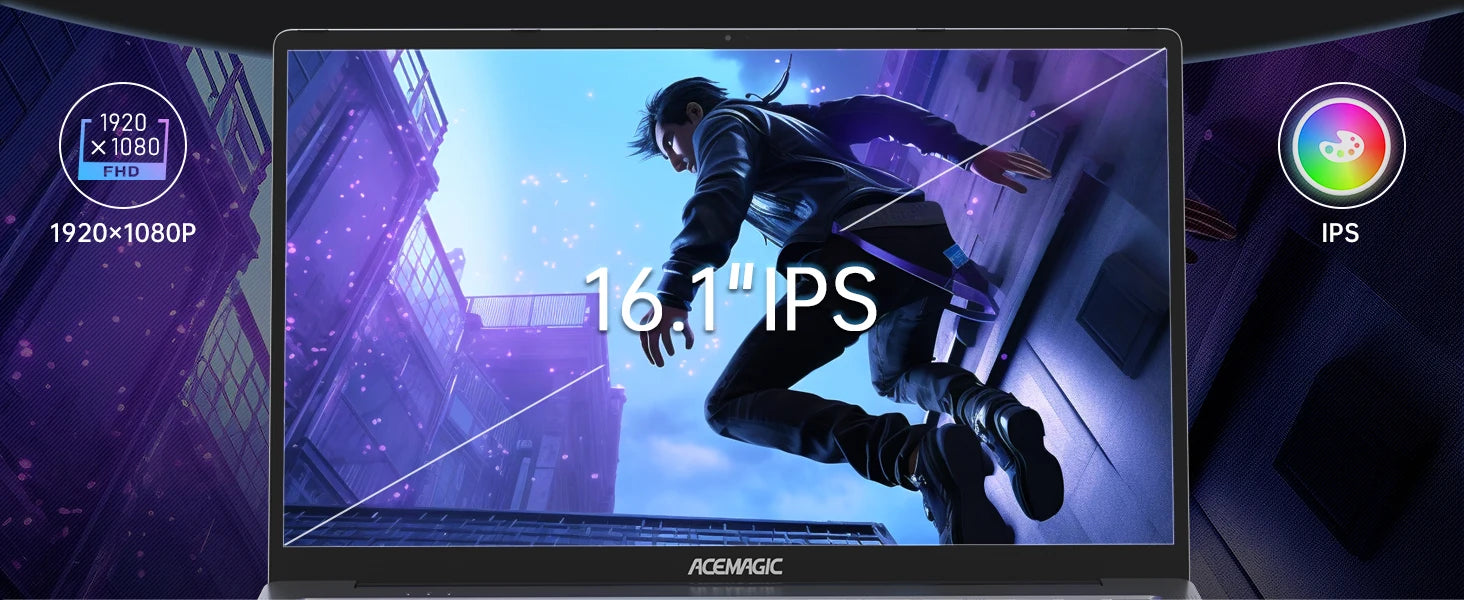 ACEMAGIC 16.1″ Laptop — Ryzen 7 5700U, 16GB DDR4, 512GB NVMe SSD, Radeon Graphics, FHD IPS, Wi-Fi 6, Backlit KB, Windows 11