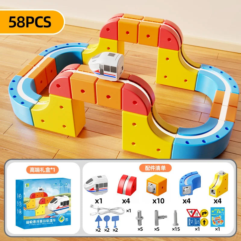 Montessori Toy 2025 Latest Educational Toys Assembly Magic Track Train Set Children'S Toys Non-Remote Control Rail Car Gift Box