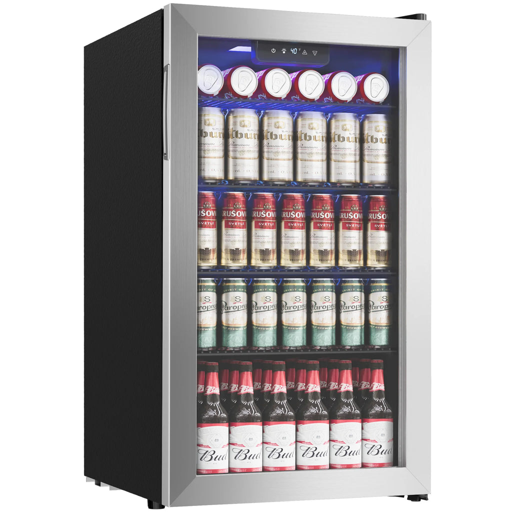 Beverage Refrigerator/Cooler,130Cans Mini Fridge,3.1Cu.Ft Capacity,LED Temperature Control,Flip-Up Door,Suitable for Home/Office