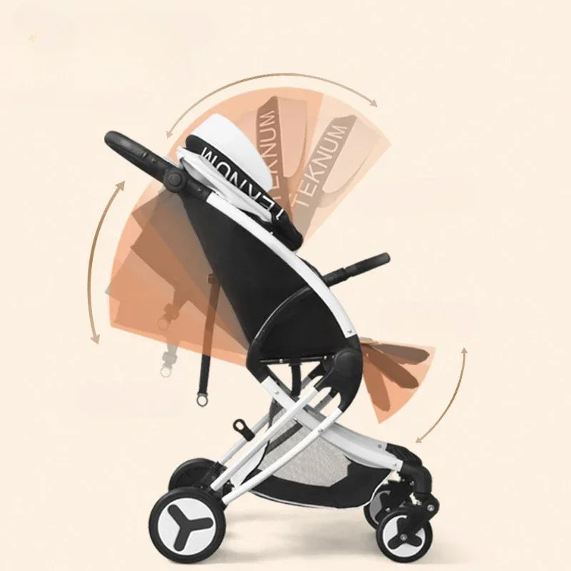 Portable Luxury Baby Stroller Two-in-one Baby Stroller,Lightweight and Foldable High-view Baby Stroller  Adjustable Armrests