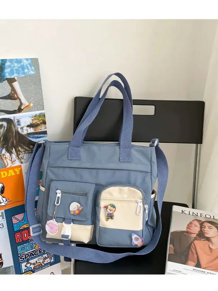 Waterproof Canvas Women Handbags Shoulder Bag Nylon Ladies Messenger Bag Oxford Crossbody Bags Tote Book Bags for Girls Satchels