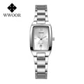 WWOOR Elegant Women's Watch Fashion Stainless Steel Waterproof Ladies Quartz Wristwatch Luxury Bracelet Watches Date Reloj mujer