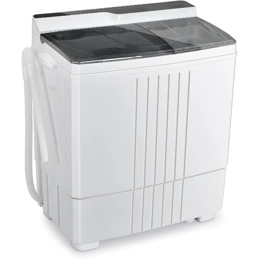Portable Washing Machine with 21lbs Capacity 14.4lbs Washer and 6.6Lbs Spinner Compact Design Ideal for Apartments and RVs Whit
