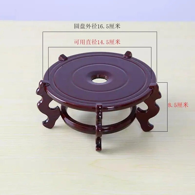 Natural Solid Wood Pedestal Crafts Vase Flower Pot Bonsai Plant Decorative Shelves Greenhouse Shelf Kitchen Wooden Display Stand