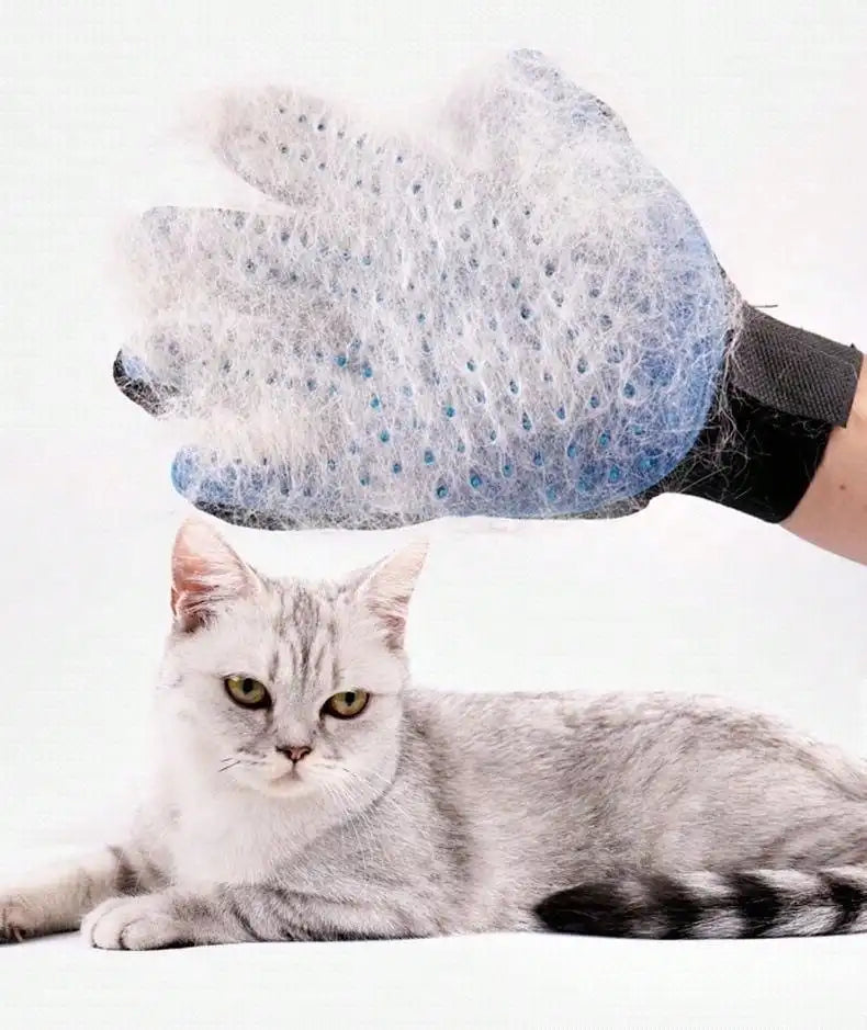 Pet Grooming Gloves for Cats and Dogs, Gentle Hair Removal Brush Mitt, Deshedding Bathing Massage Glove for Pet Cleaning