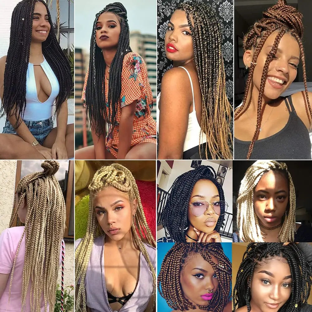 30inch Crochet Box Braids Hair pre looped Goddess Box Braids Crochet Braiding Hair 1/5/7 Packs Crochet Box Braids Synthetic Hair