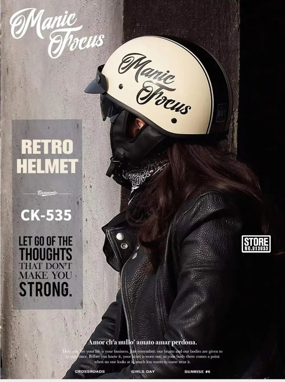 HEROBIKER Retro Half Motorcycle Helmet (DOT, HD Visor)