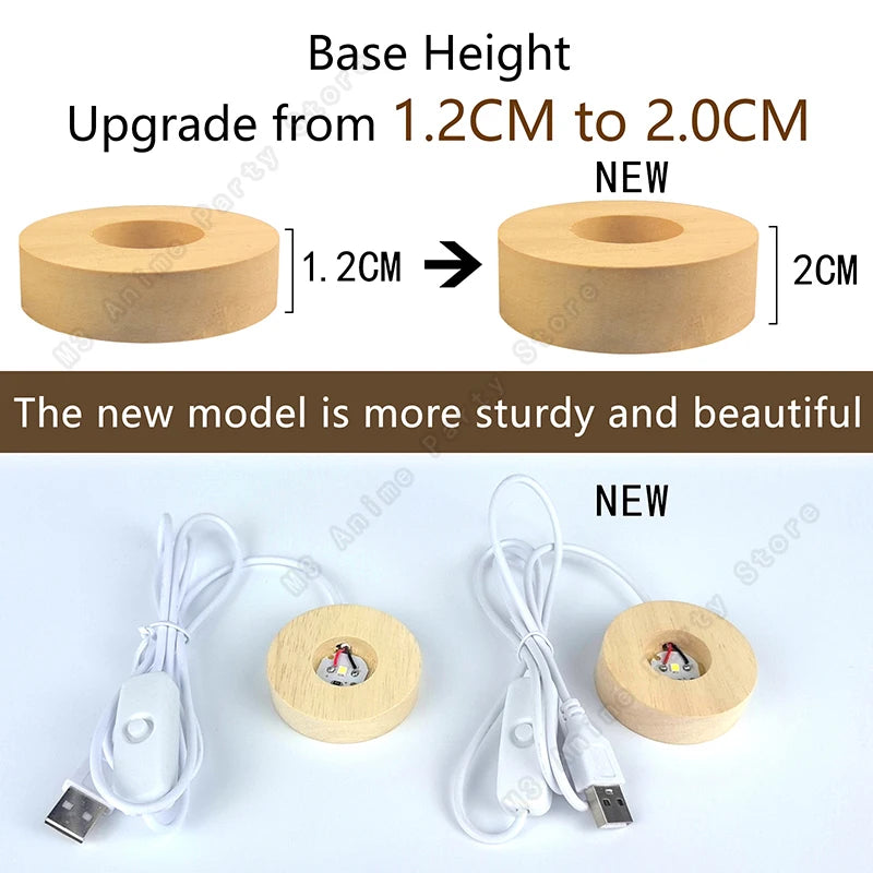 3D Planet Crystal Ball Night Light — USB Powered, Mini 5 cm Glass Globe with Wooden Base