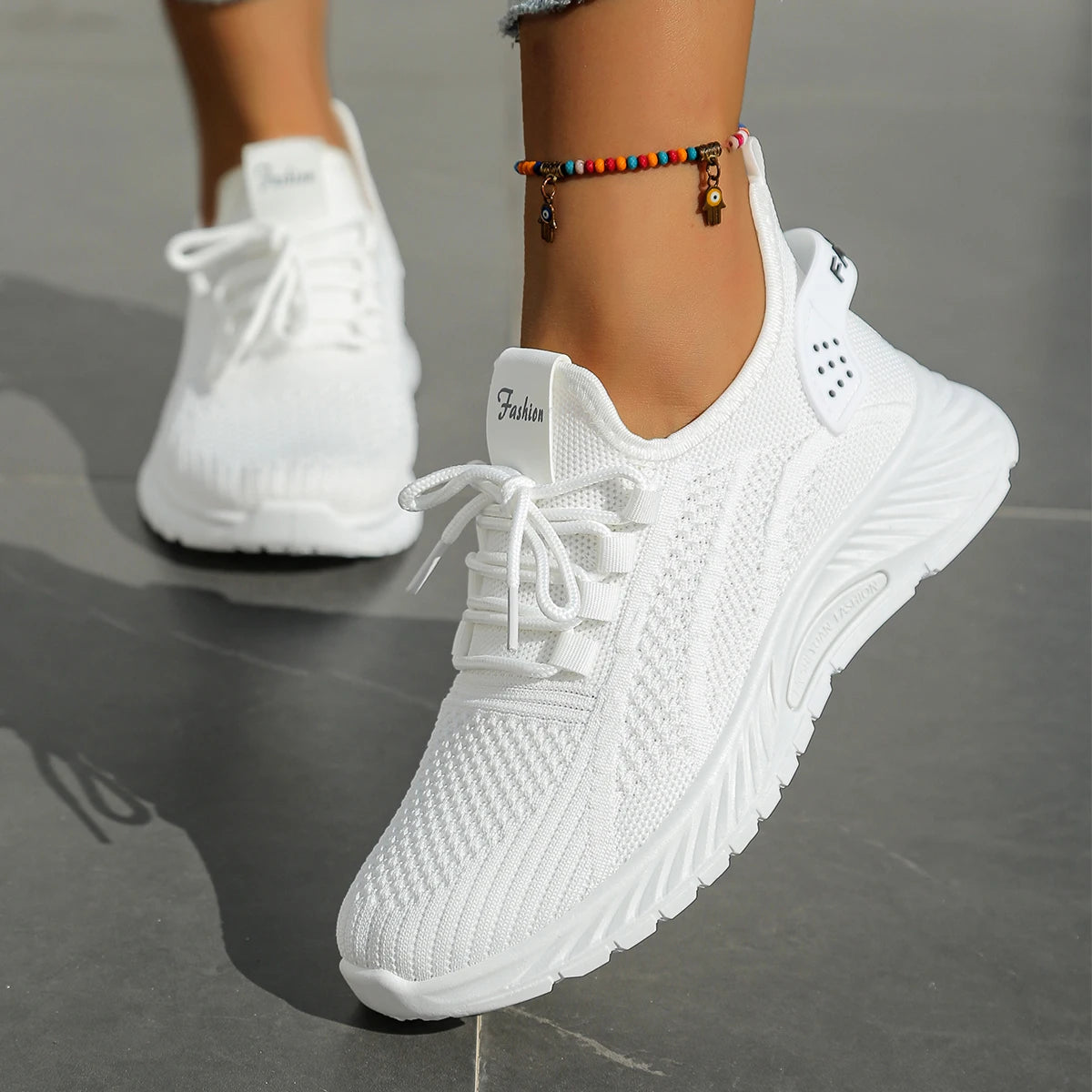 Women’s Casual Fly-Weaving Sneakers (SA1806) — Lightweight, Breathable Lace-Up | Fall 2025 Trend