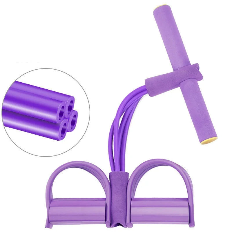 Four-Tube Pedal Tensioner Multi-Functional Household Fitness Equipment Yoga Abdominal Strengthening Elastic Band Tension Rope