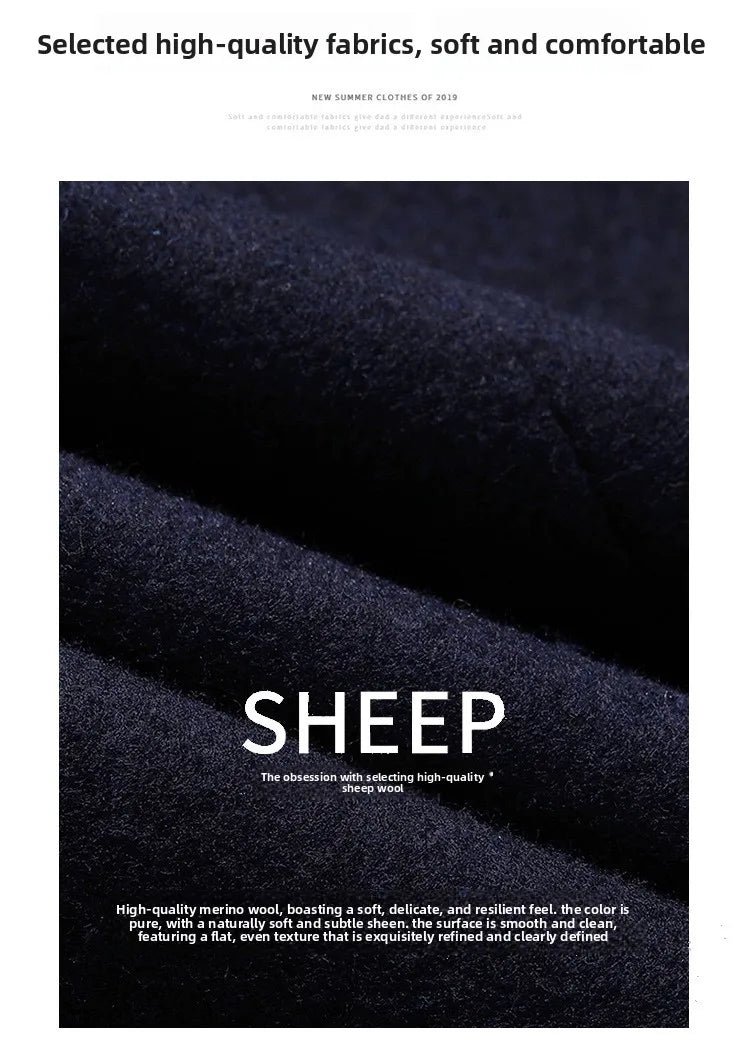 2025 Autumn/Winter New Lapel Woolen Coat for Men, Slim Fit, Korean Style, Mid-Length Coat for Young and Middle-Aged Men