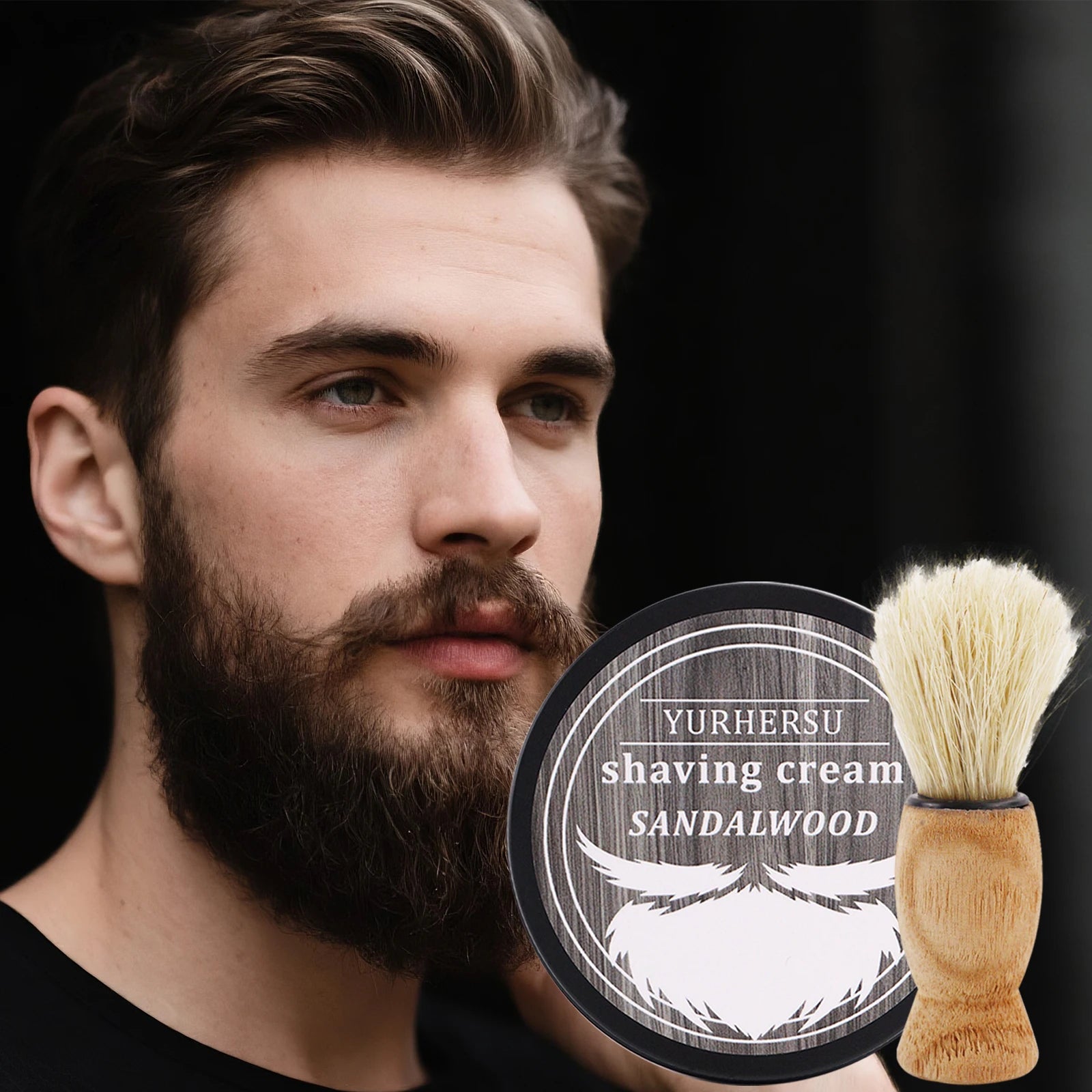 Sandalwood Shaving Soap 80g, Natural Glycerin Based, Rich Lather for Men, Barber Grade, Luxury Shave, Moisturizing & Soothing